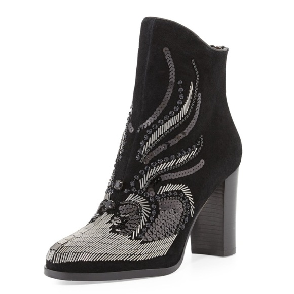 Donald Pliner Quiva Embellished Suede Ankle Boot